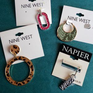 3/10$ NWT Lot of 4 mismatch single earrings animal patterns